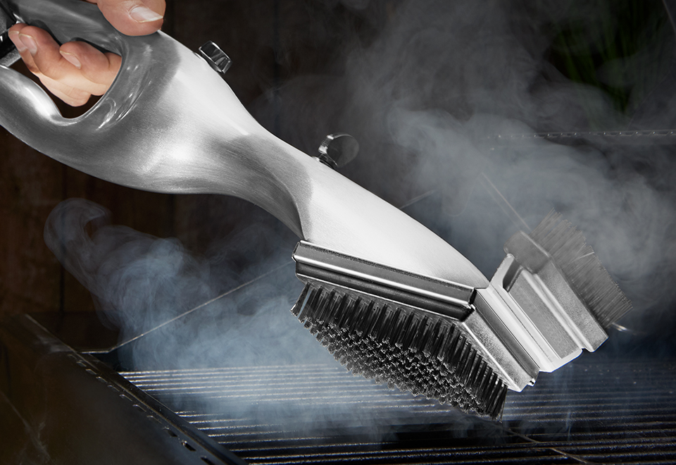Stainless Steel Steam Cleaning Grill Brush Sharper Image