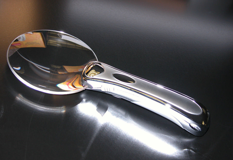 Chrome LED Lighted Rimfree Magnifier Sharper Image
