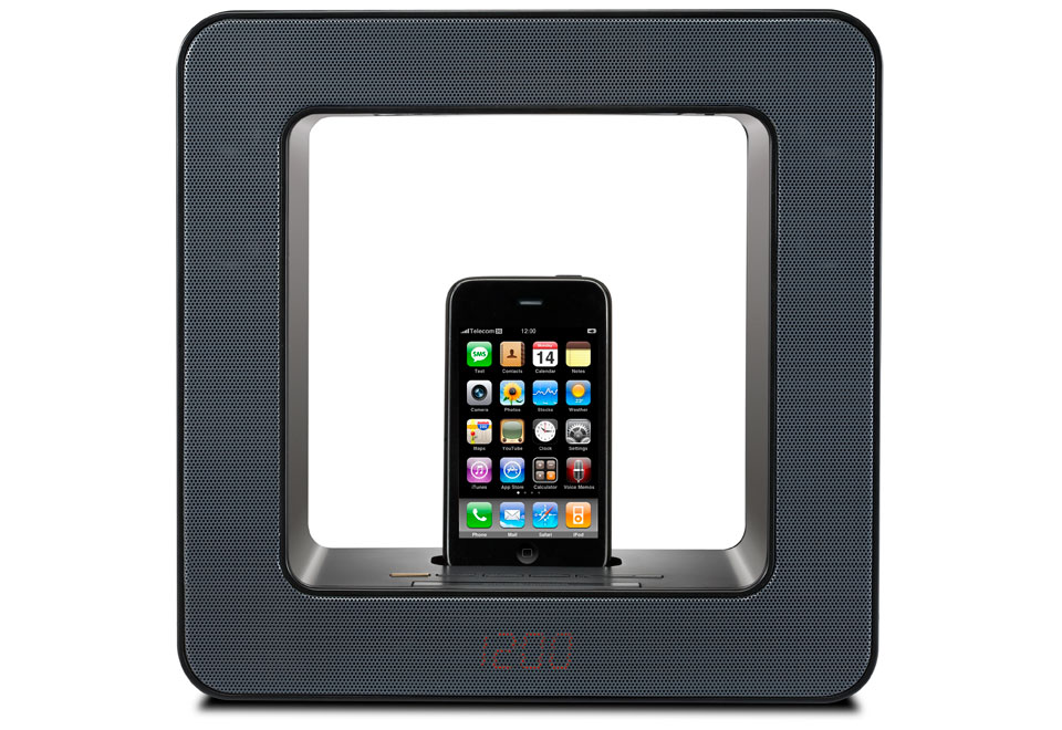 Alarm Clock Lamp Speaker with iPhone Dock Sharper Image