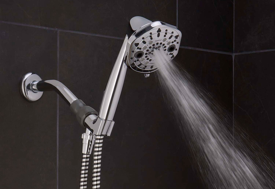 PressureBoosting MultiSetting Showerhead Sharper Image