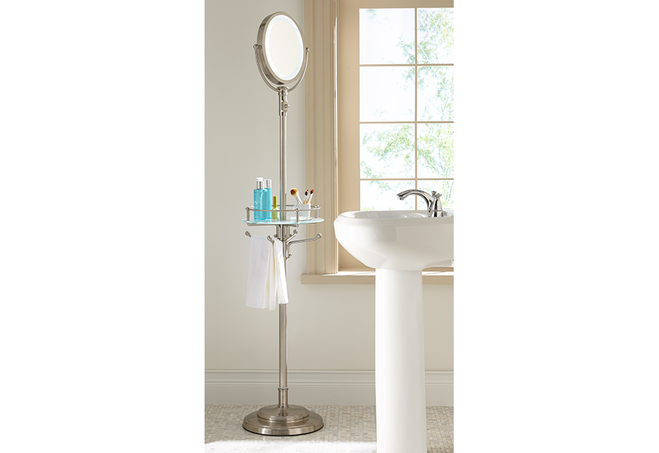 Cordless LED Floor Stand Mirror @ Sharper Image