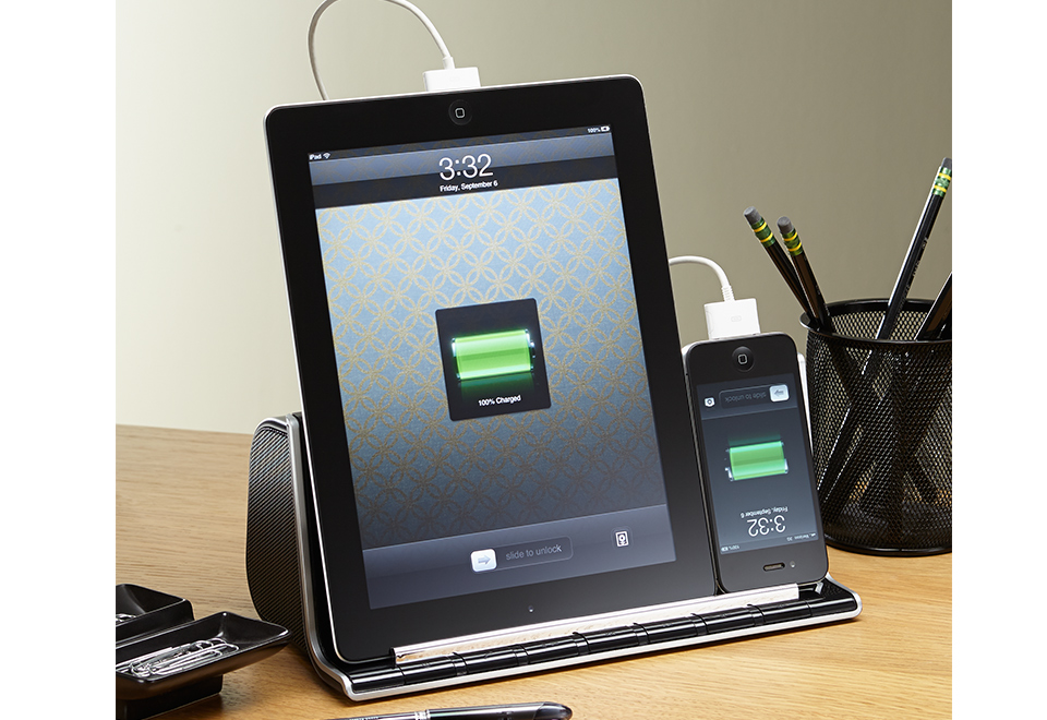 Charging Station with Wireless Speakers Sharper Image