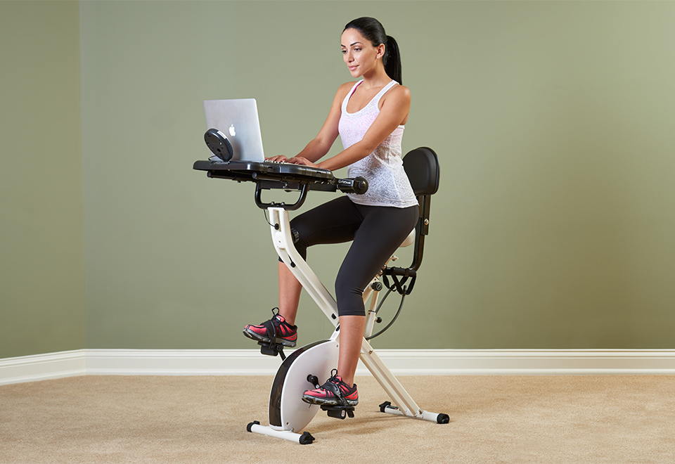 Laptop Workout Desk And Exercise Bike Sharper Image