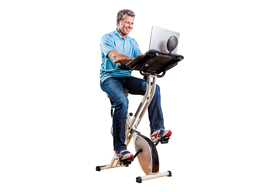 Laptop Workout Desk And Exercise Bike Sharper Image
