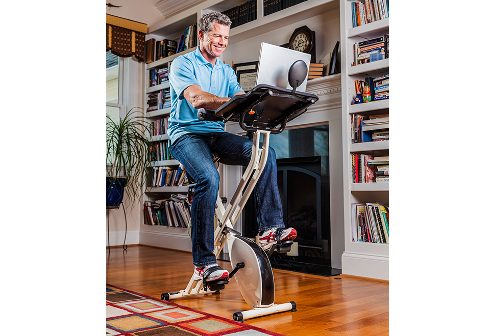 Laptop Workout Desk And Exercise Bike Sharper Image