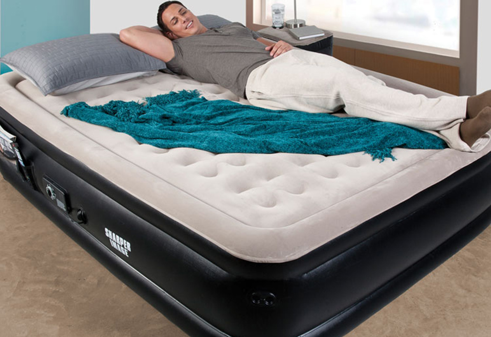 Raised Air Bed With Side Table Sharper Image