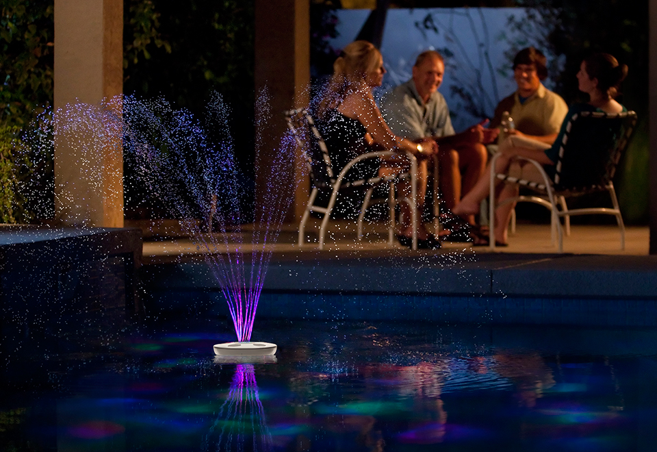 Rechargeable Pool Fountain With Light Show Sharper Image