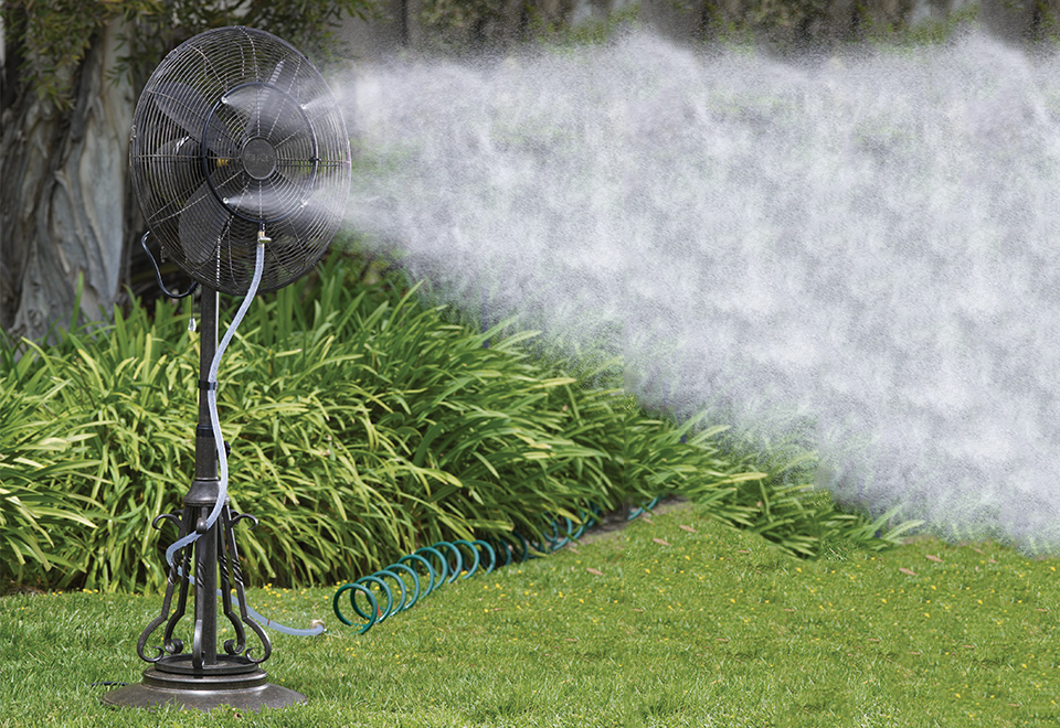 Outdoor Misting Kit For Your Outdoor Fan Sharper Image