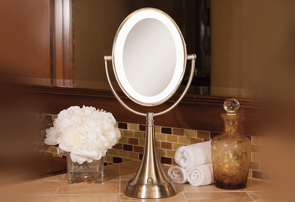 Cordless Oval Vanity Mirror Sharper Image