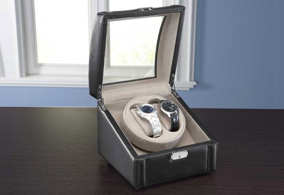 Leather 2 Watch Winder Sharper Image