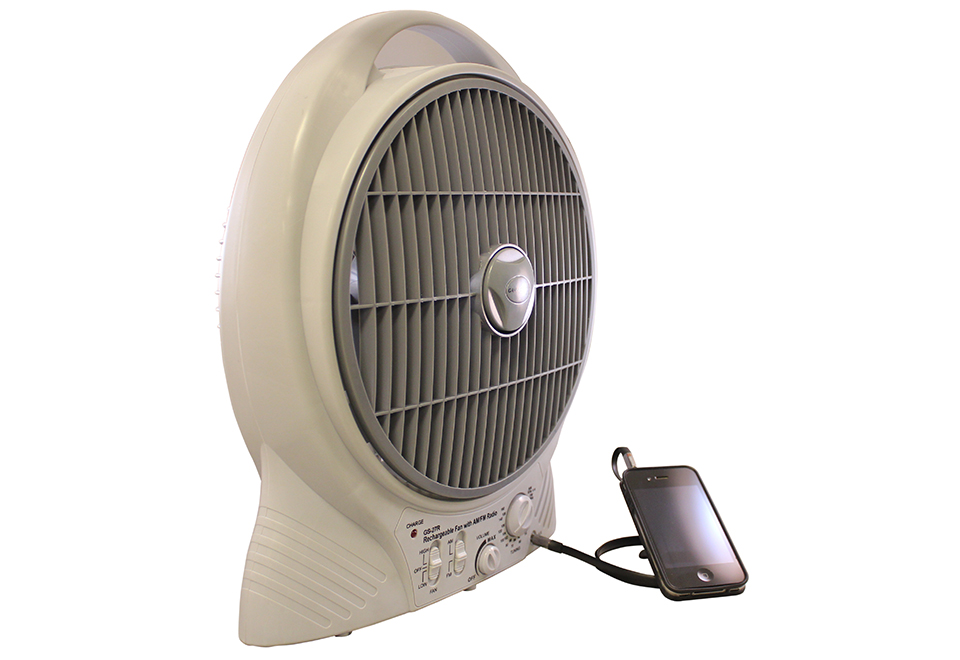 Cordless Radio Fan With MP3 Input Sharper Image