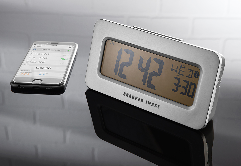 Smartphone App Controlled Alarm Clock Sharper Image