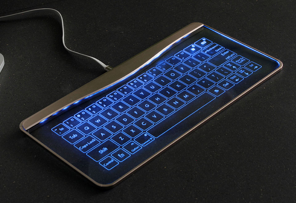 Glass Touch Waterproof Keyboard Sharper Image