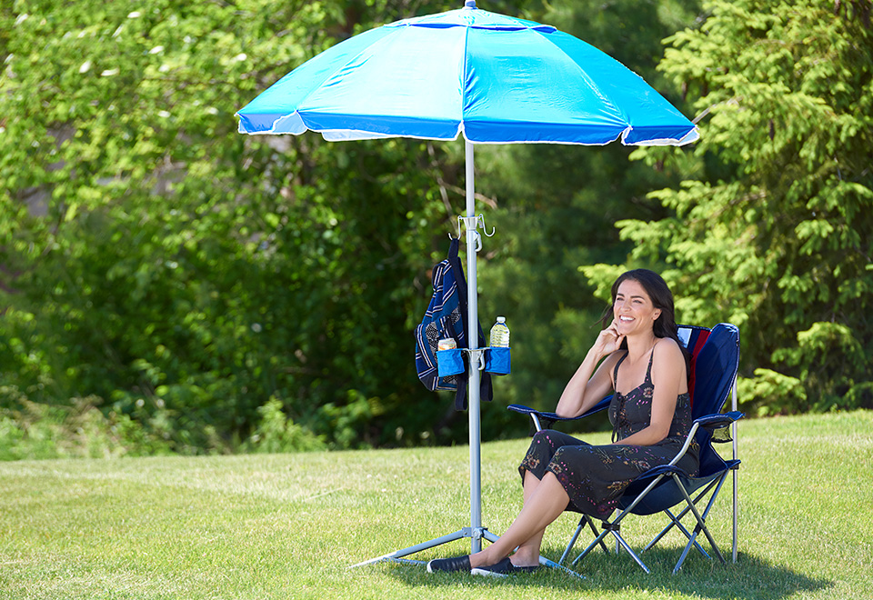 The Portable Field and Beach Sun Umbrella Sharper Image
