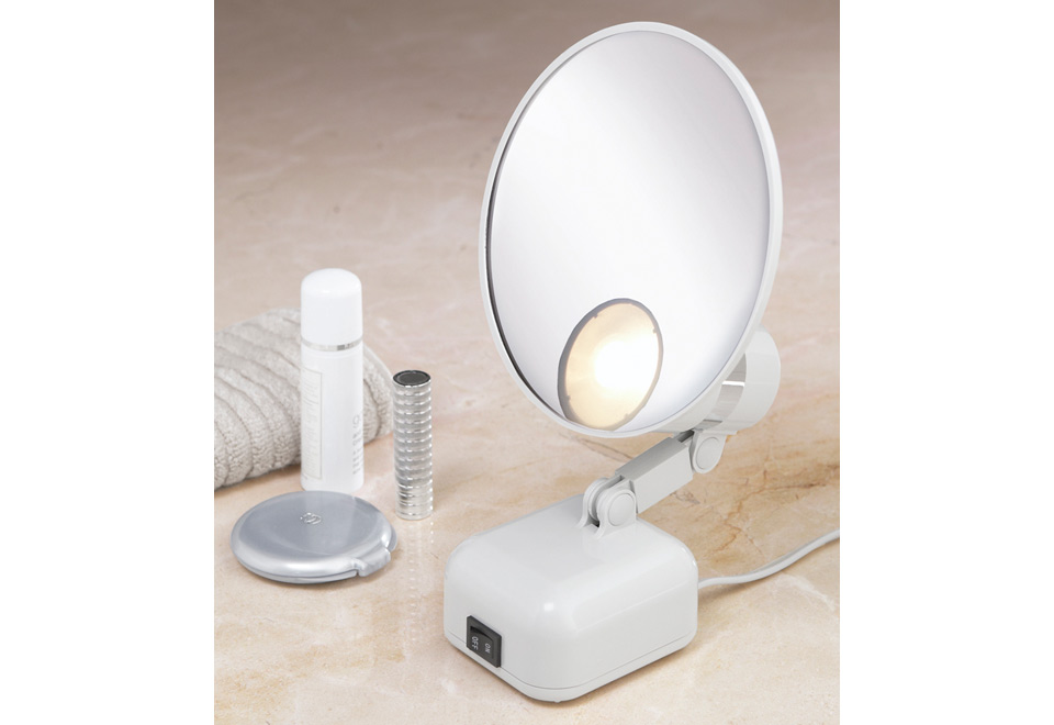 15X Magnifying Folded Lighted Mirror Sharper Image