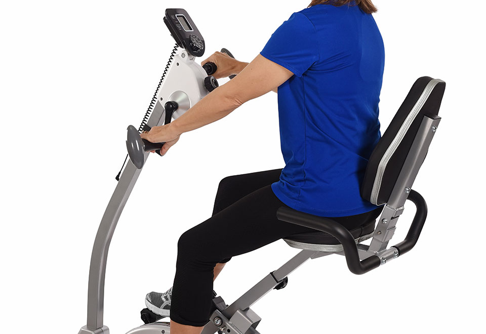 Space Saving Recumbent Exercise Bike with Upper Body