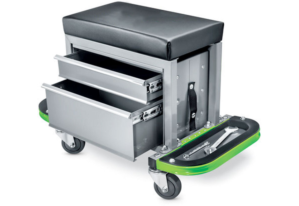 Rolling Toolbox Stool Sharper Image