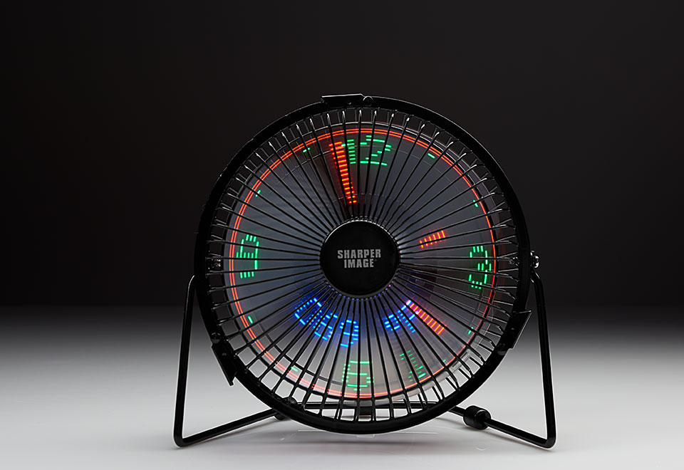 FREE LED Tabletop Fan Clock Sharper Image