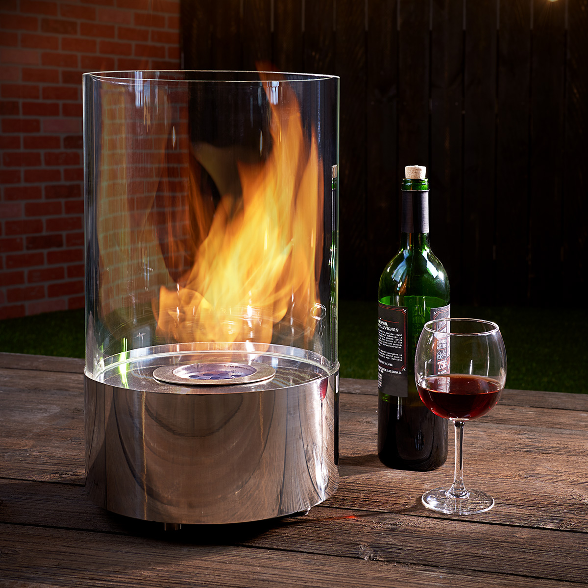 Tabletop Round Fireplace Sharper Image