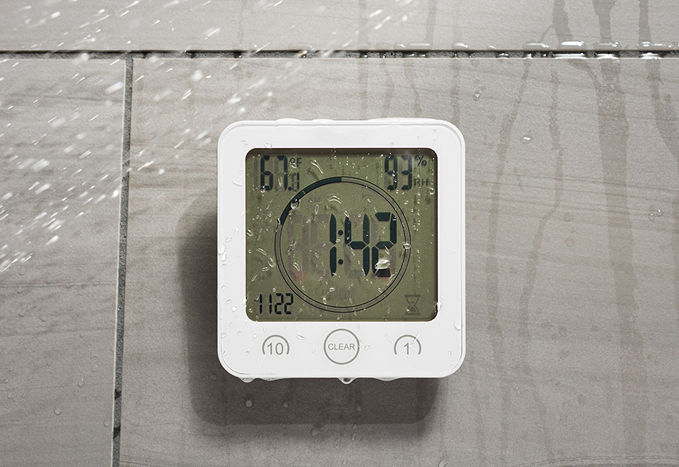 Waterproof Shower Clock with Timer Sharper Image