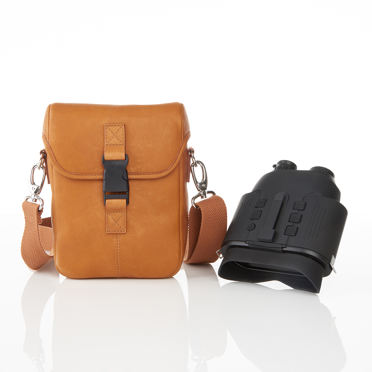 Leather Binocular Case Medium Sharper Image