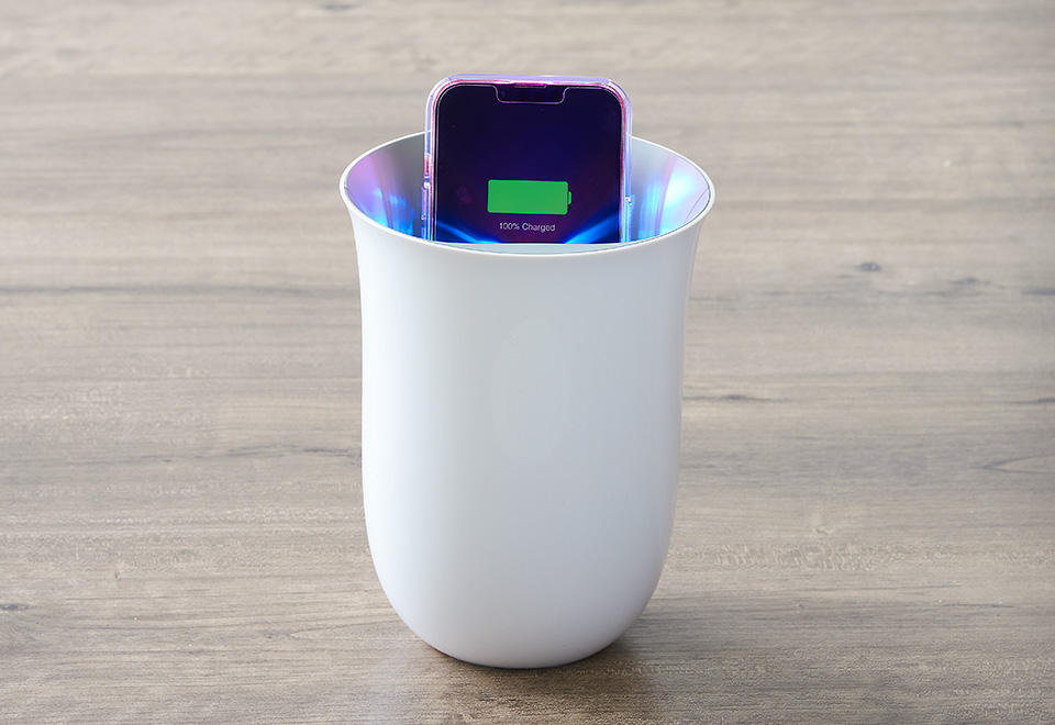 Wireless Charging Station with UV Sanitizer Sharper Image