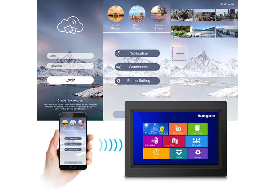 10.1" Touch Screen Cloud Picture Frame Sharper Image