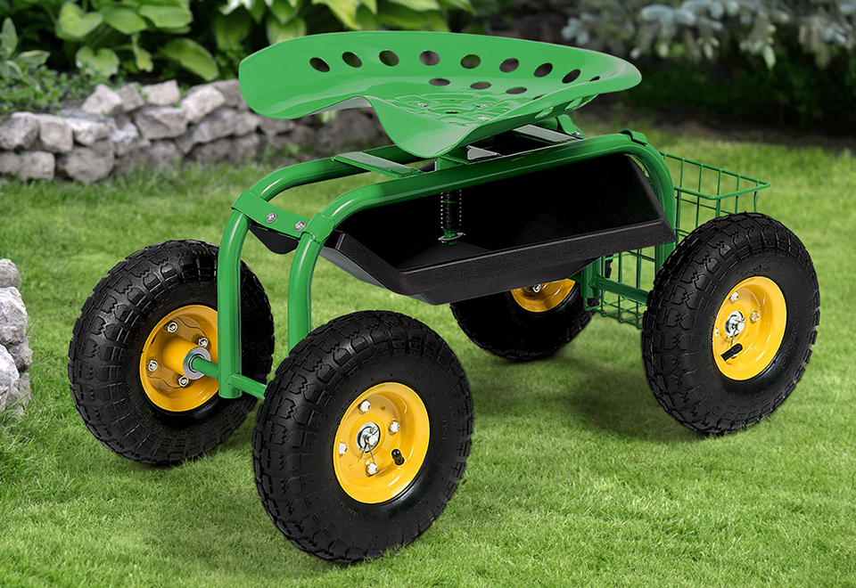 Heavy Duty Rolling Garden Seat Sharper Image