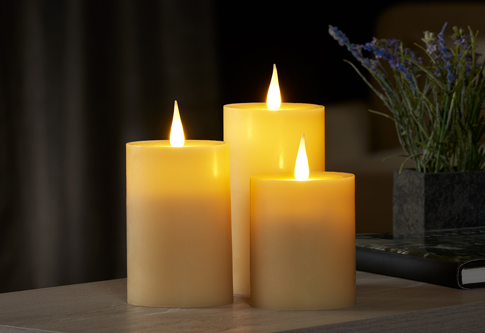 LED Flameless Wax Candles (Set of 3) Sharper Image